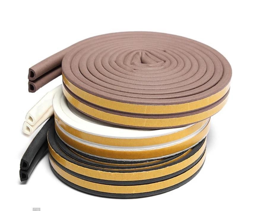 Zastosowany rozmiar D-Type EPDM Foam Adhesive Door Seal Strips Anti-Dust Rubber for Windows Doors